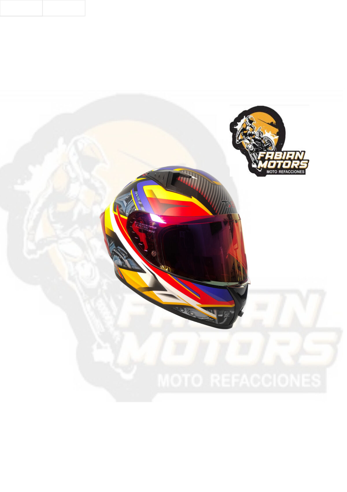 CASCO TECHX2 (TX2) ENGINE ROJO/AMARILLO CERRADO CON LENTE INTERNO, MICA ROJA Y ESPOILER Z501 TALLA: EG NORMA EUROPEA ECER22-06 (DE 1 A 5 PIEZAS)