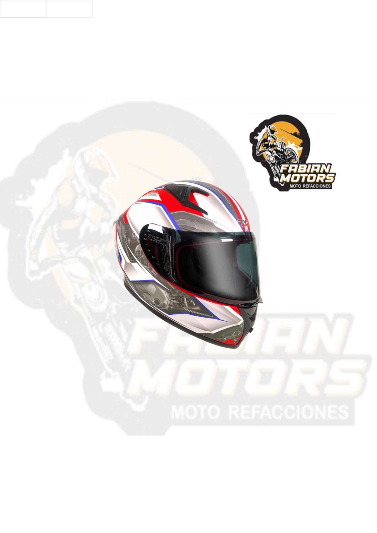 140-100589 CASCO TECHX2 (TX2) MUFFER GRIS/BLANCO/ROJO CERRADO CON LENTE INTERNO, MICA ROJA Y ESPOILER Z501 TALLA: G NORMA EUROPEA ECER22-06 (DE 1 A 5 PIEZAS)