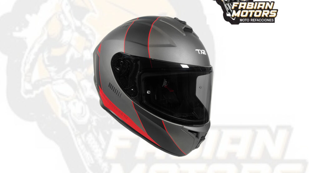 CASCO TECHX2 CERRADO DP815 DRAKEN MP4 C18 NEGRO/GRIS/ROJO MATE MICA HUMO CLARO TALLA: EG (PRECIO POR PIEZA) (DE 1 A 5 PIEZAS) NORMA EUROPEA ECER22-06 Y NORMA AMERICANA DOT