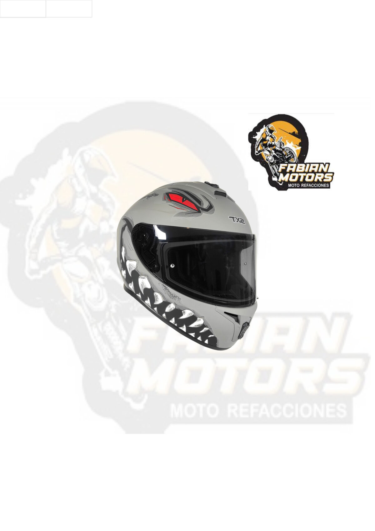 CASCO TECHX2 CERRADO DP815 DRAKEN FORZA AS GRIS MATE MICA HUMO CLARO TALLA: EG (PRECIO POR PIEZA) (DE 1 A 5 PIEZAS) NORMA EUROPEA ECER22-06 Y NORMA AMERICANA DOT