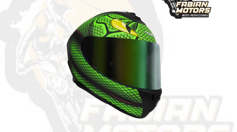 CASCO TECHX2 CERRADO DP815 DRAKEN NAHESA A6 VERDE MATE MICA TORNASOL VERDE TALLA: G (PRECIO POR PIEZA) (DE 1 A 5 PIEZAS) NORMA EUROPEA ECER22-06 Y NORMA AMERICANA DOT