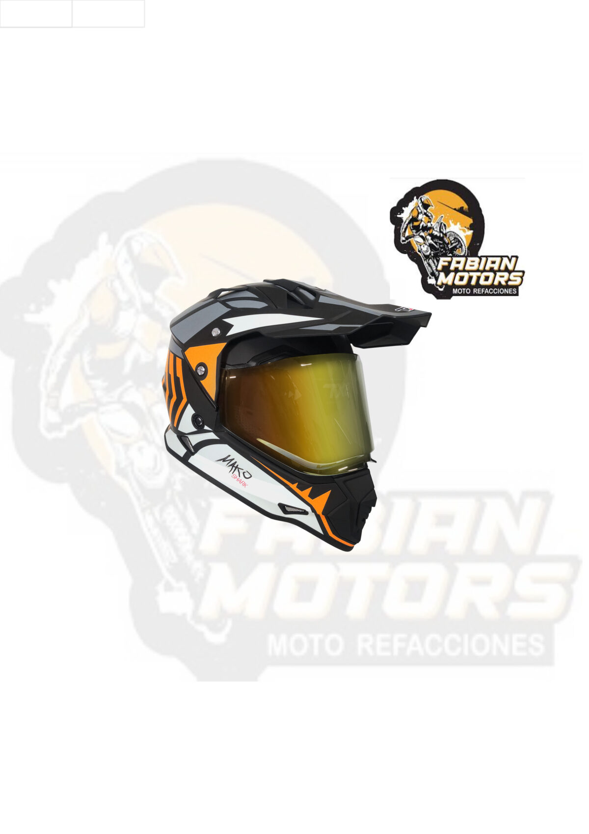 CASCO TECHX2 632A CROSS/STREET CON MICA TORNASOL ROJA Y LENTE INTERNO MAKO BLACK/GREY/ORANGE NEGRO/NARANJA/GRIS/ROJO MATE  TALLA: EEG (PRECIO POR PIEZA) (DE 1 A 5 PIEZAS) NORMA EUROPEA ECER22-06