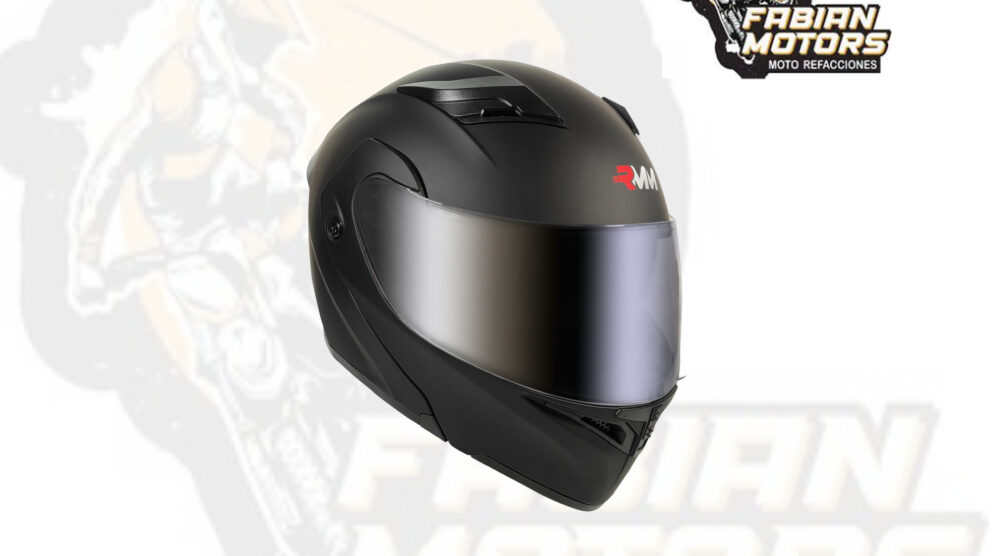 CASCO RMM 169 ABATIBLE NEGRO MATE CON LENTE INTERNO Y MICA POLARIZADA TALLA: CH (PRECIO POR PIEZA) (DE 1 A 5 PIEZAS) NORMA AMERICANA DOT