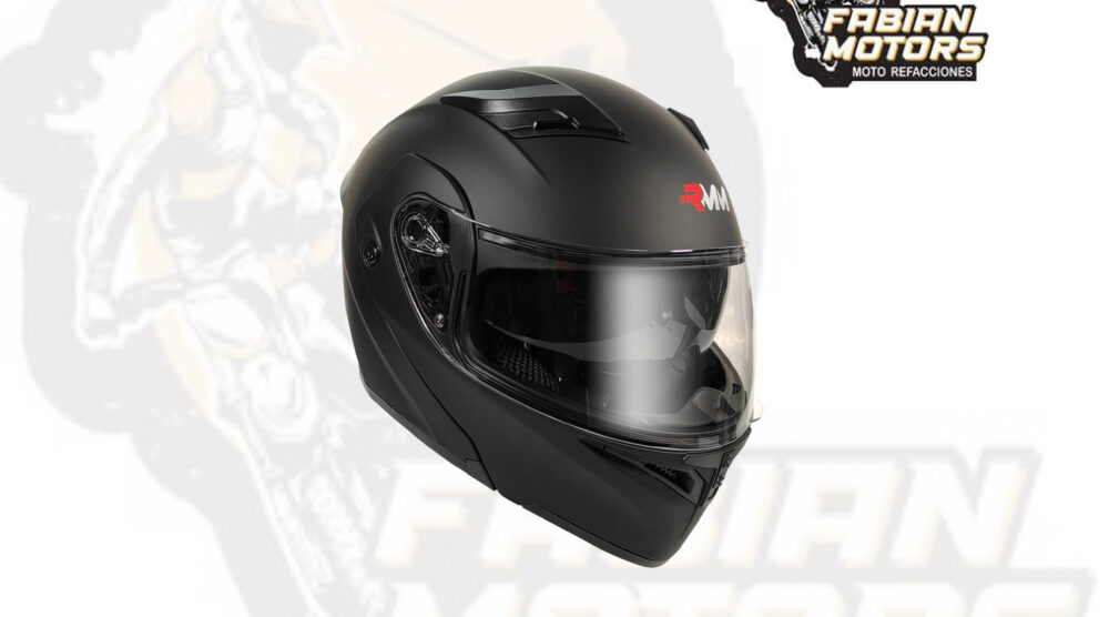 CASCO RMM 169 ABATIBLE NEGRO MATE CON LENTE INTERNO TALLA: CH (PRECIO POR PIEZA) (DE 1 A 5 PIEZAS) NORMA AMERICANA DOT