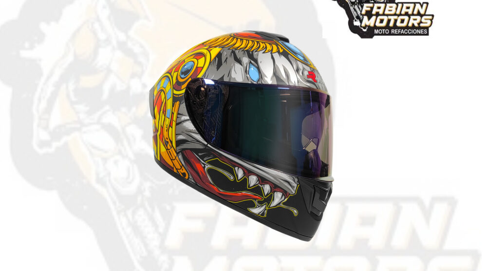 CASCO RMM CERRADO HF701 GOD WARRIOR MICA TORNASOL Y LENTE INTERNO TALLA: M (PRECIO POR PIEZA) (DE 1 A 5 PIEZAS) NORMA AMERICANA DOT