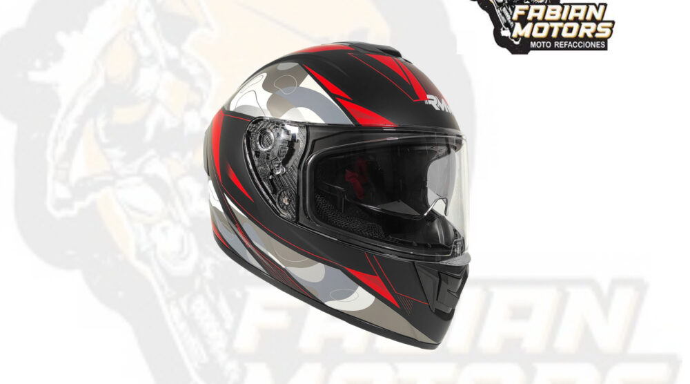 CASCO RMM CERRADO HF701 FIREHAND ROJO/NEGRO/GRIS MICA TRANSPARENTE Y LENTE INTERNO TALLA: M (PRECIO POR PIEZA) (DE 1 A 5 PIEZAS) NORMA AMERICANA DOT
