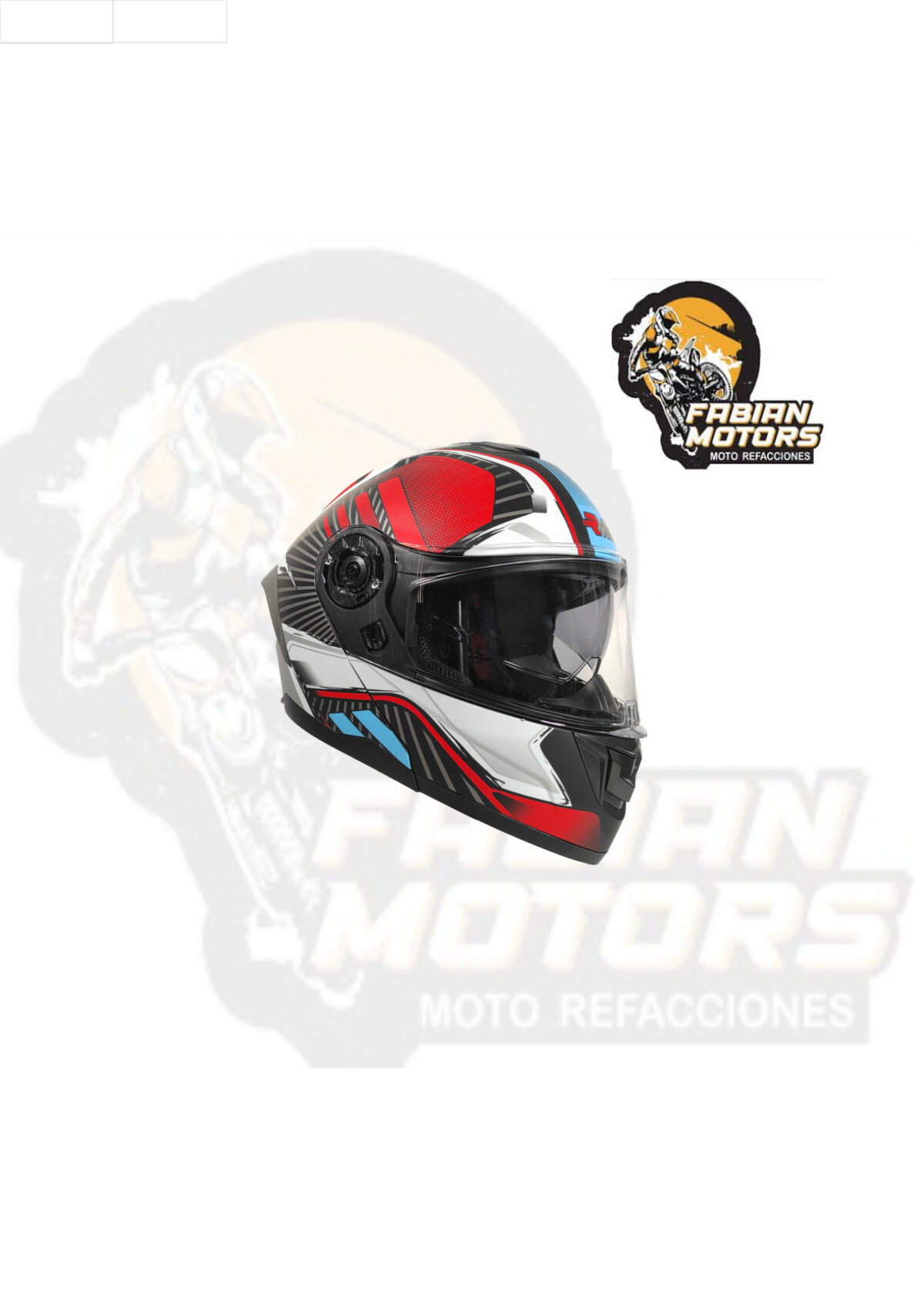 CASCO RMM ABATIBLE HF900 LAMINATE ROJO/NEGRO/GRIS MICA TRANSPARENTE Y LENTE INTERNO TALLA: G (PRECIO POR PIEZA) (DE 1 A 5 PIEZAS) NORMA AMERICANA DOT
