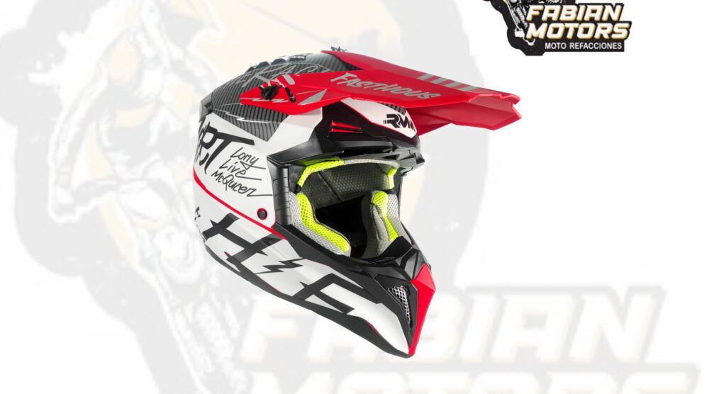 CASCO RMM 189 CROSS GRAFICOS ROJO/BLANCO/NEGRO MATE TALLA: M (PRECIO POR PIEZA) (DE 1 A 5 PIEZAS) NORMA AMERICANA DOT