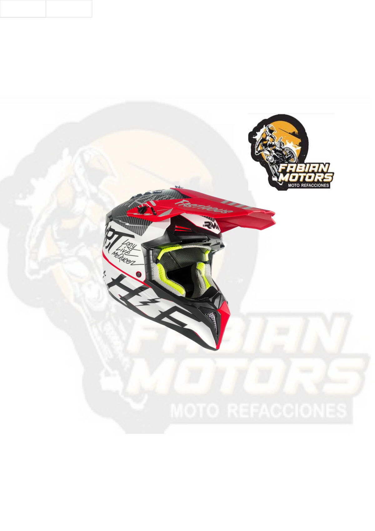 CASCO RMM 189 CROSS GRAFICOS ROJO/BLANCO/NEGRO MATE TALLA: M (PRECIO POR PIEZA) (DE 1 A 5 PIEZAS) NORMA AMERICANA DOT