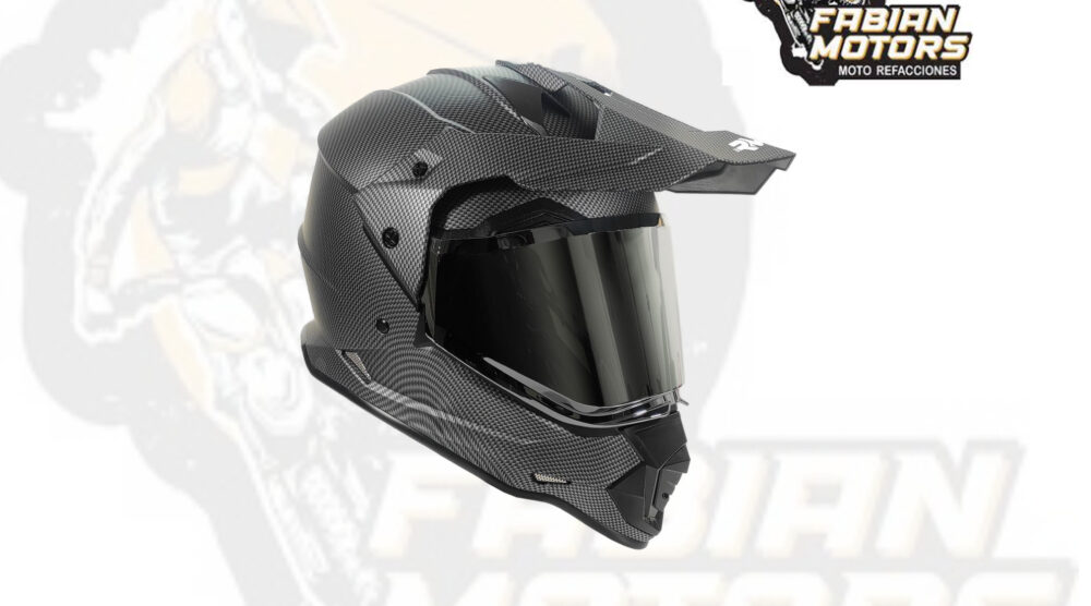 CASCO RMM 129 CROSS FIBRA DE CARBON CON LENTE INTERNO Y MICA TORNASOL TALLA: G (PRECIO POR PIEZA) (DE 1 A 5 PIEZAS) NORMA AMERICANA DOT