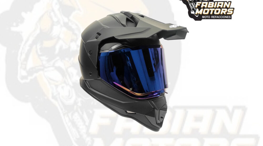 CASCO RMM 129 CROSS NEGRO MATE CON LENTE INTERNO Y MICA TORNASOL TALLA: G (PRECIO POR PIEZA) (DE 1 A 5 PIEZAS) NORMA AMERICANA DOT