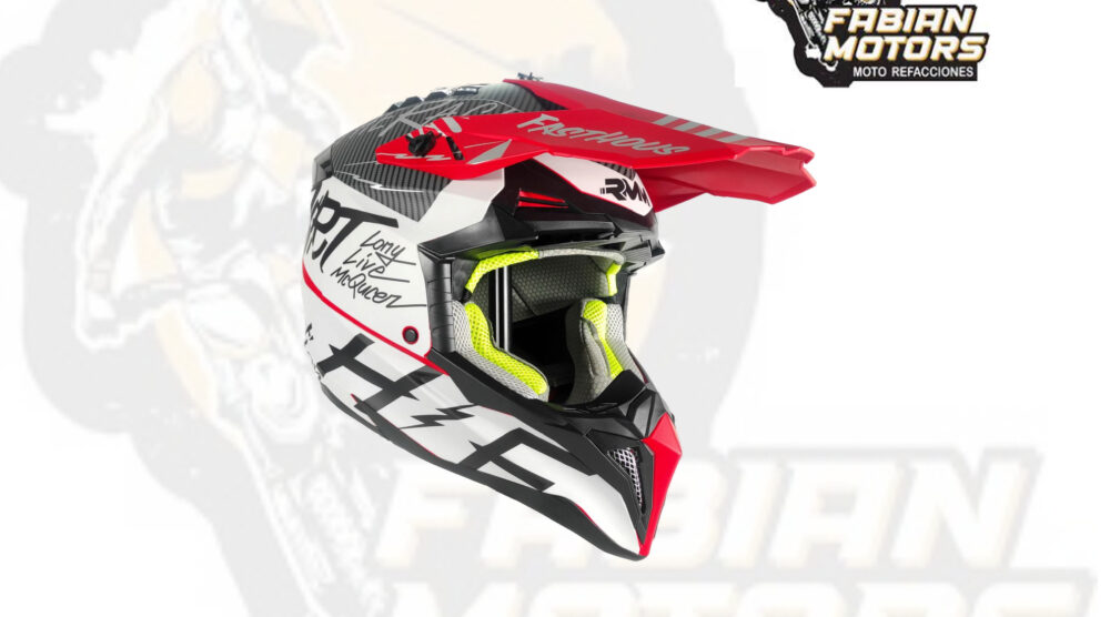 CASCO RMM 189 CROSS GRAFICOS ROJO/BLANCO/NEGRO MATE TALLA: EEG (PRECIO POR PIEZA) (DE 1 A 5 PIEZAS) NORMA AMERICANA DOT