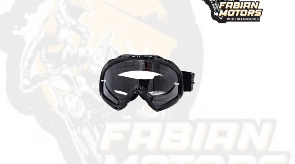 GAFAS PROTECTORAS PARA MOTOCICLISTA (GOGGLE) TECHX2 CROSS NEGROS C/ MICA TRANSPARENTE SG652