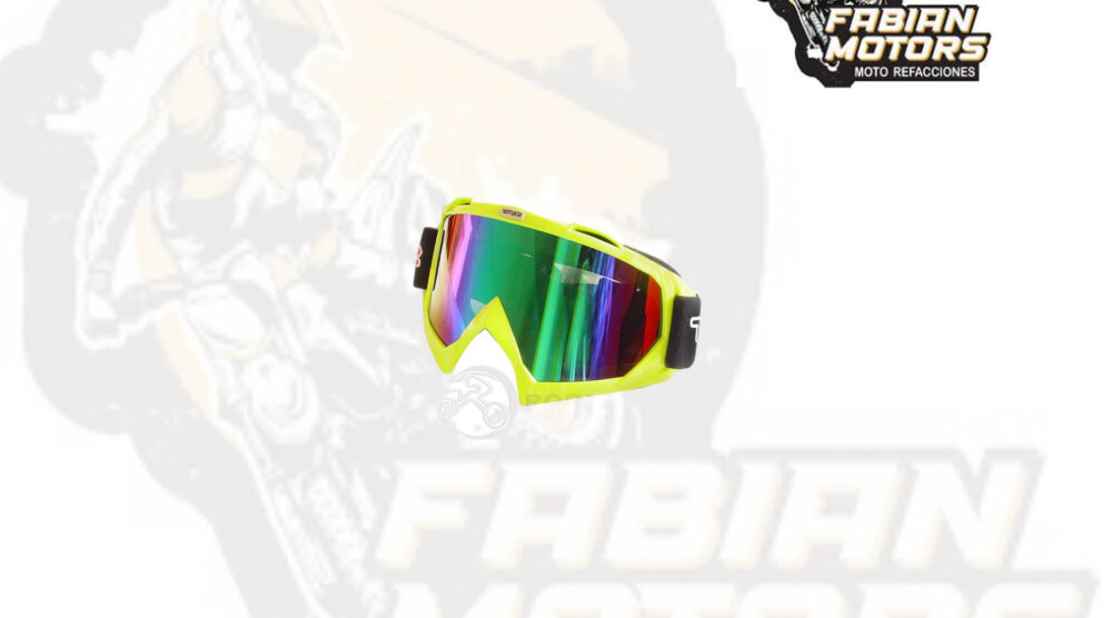 142-000151 GAFAS PROTECTORAS PARA MOTOCICLISTA TECHX2 AMARILLO FLUORESCENTE C/ MICA TORNASOL SG634