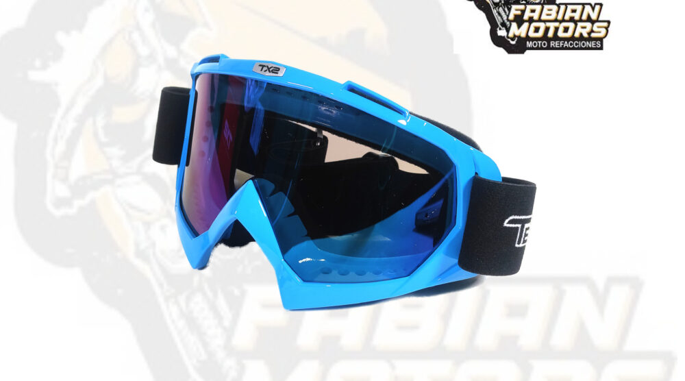 142-000152 GAFAS PROTECTORAS PARA MOTOCICLISTA TECHX2 AZUL (GOGGLES) C/ MICA TORNASOL SG634