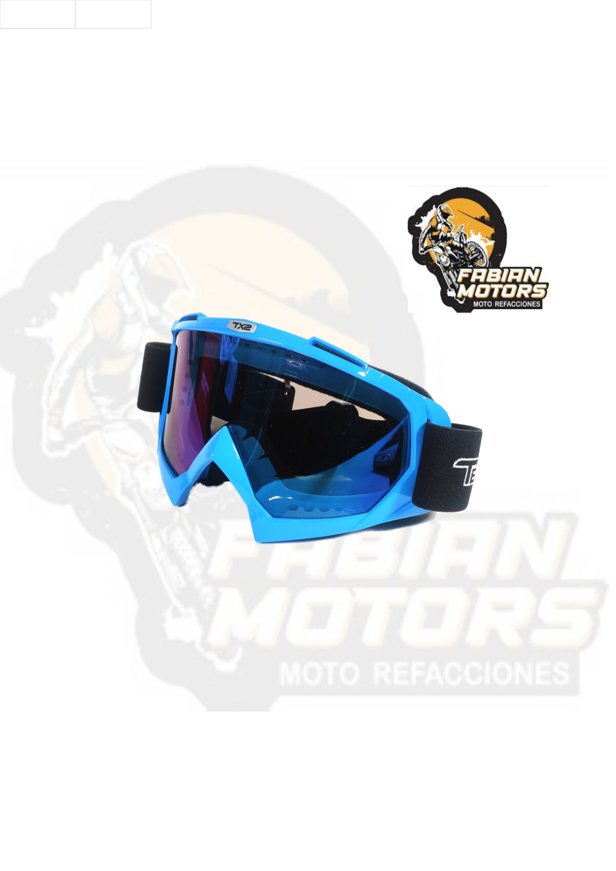 GAFAS PROTECTORAS PARA MOTOCICLISTA TECHX2 AZUL (GOGGLES) C/ MICA TORNASOL SG634