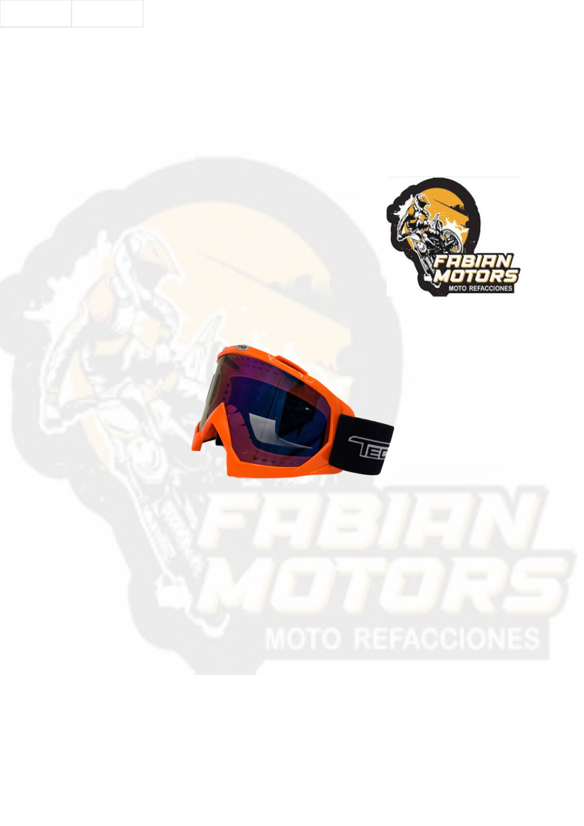 GAFAS PROTECTORAS PARA MOTOCICLISTA (GOGGLE) TECHX2 NARANJA C/ MICA TORNASOL SG634