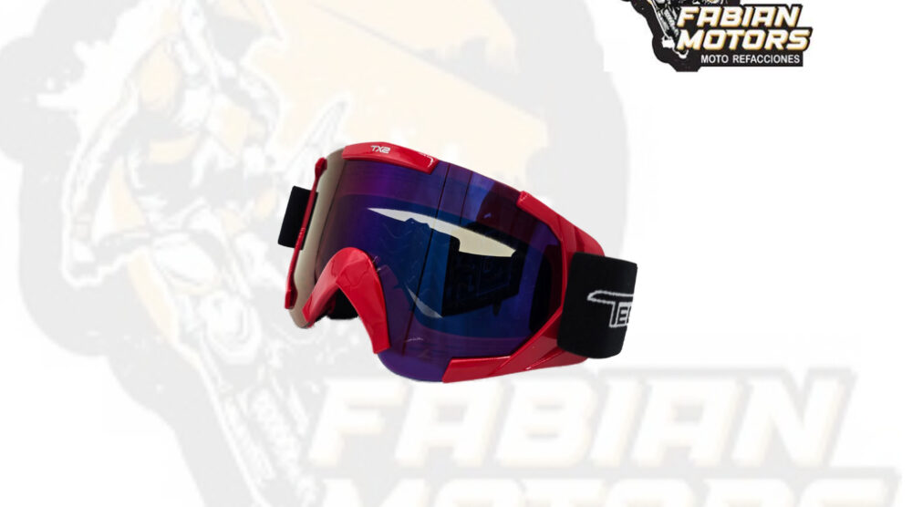 142-000156 GAFAS PROTECTORAS PARA MOTOCICLISTA (GOOGLE) TECHX2 ROJO C/ MICA TORNASOL SG629