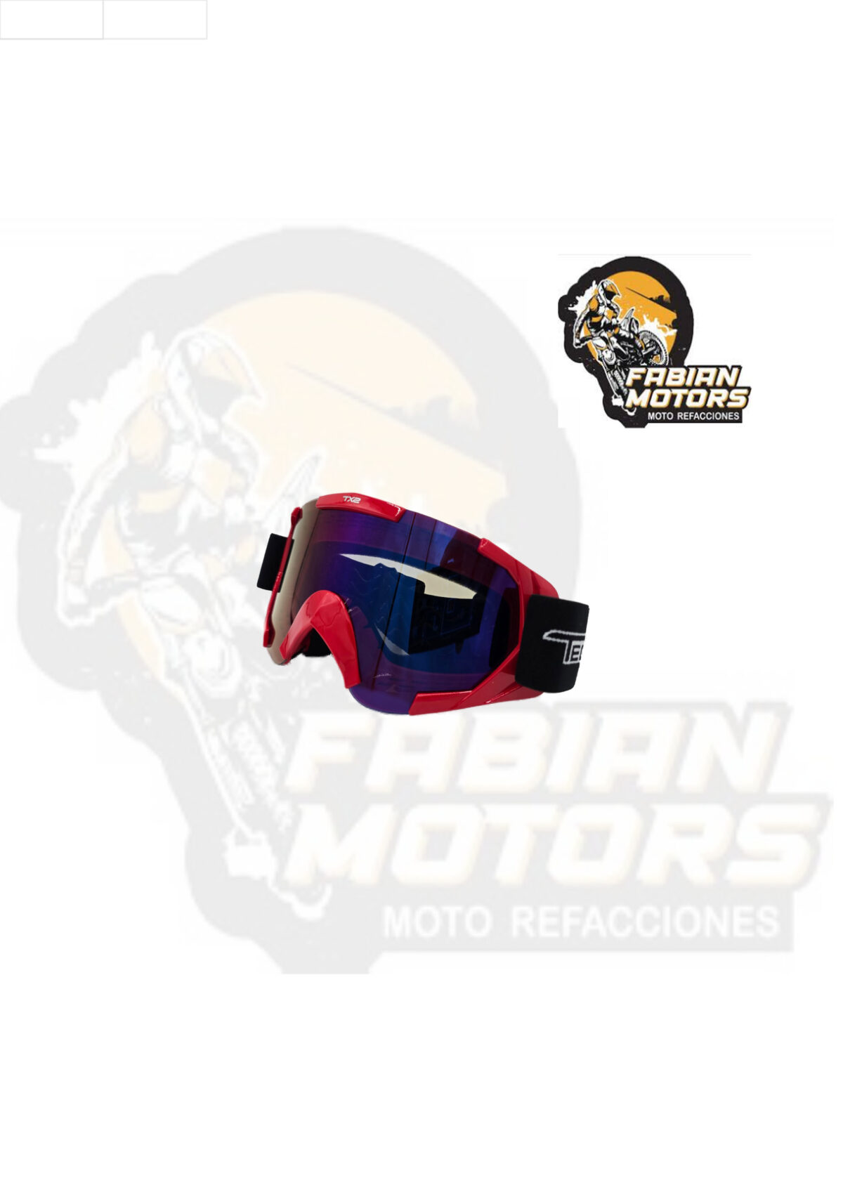 GAFAS PROTECTORAS PARA MOTOCICLISTA (GOOGLE) TECHX2 ROJO C/ MICA TORNASOL SG629