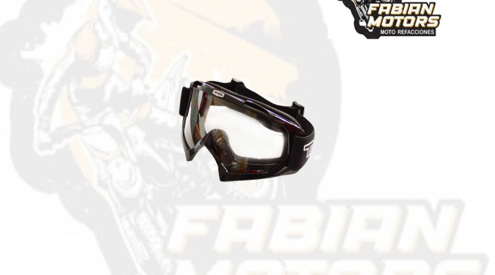 142-000157 GAFAS PROTECTORAS PARA MOTOCICLISTA (GOGGLE) TECHX2 NEGRO C/ MICA TRANSPARENTE SG634