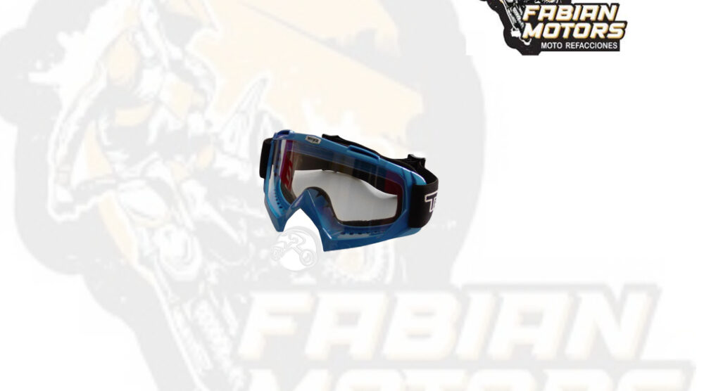 142-000159 GAFAS PROTECTORAS PARA MOTOCICLISTA TECHX2 AZUL (GOGGLES) C/ MICA TRANSPARENTE SG634