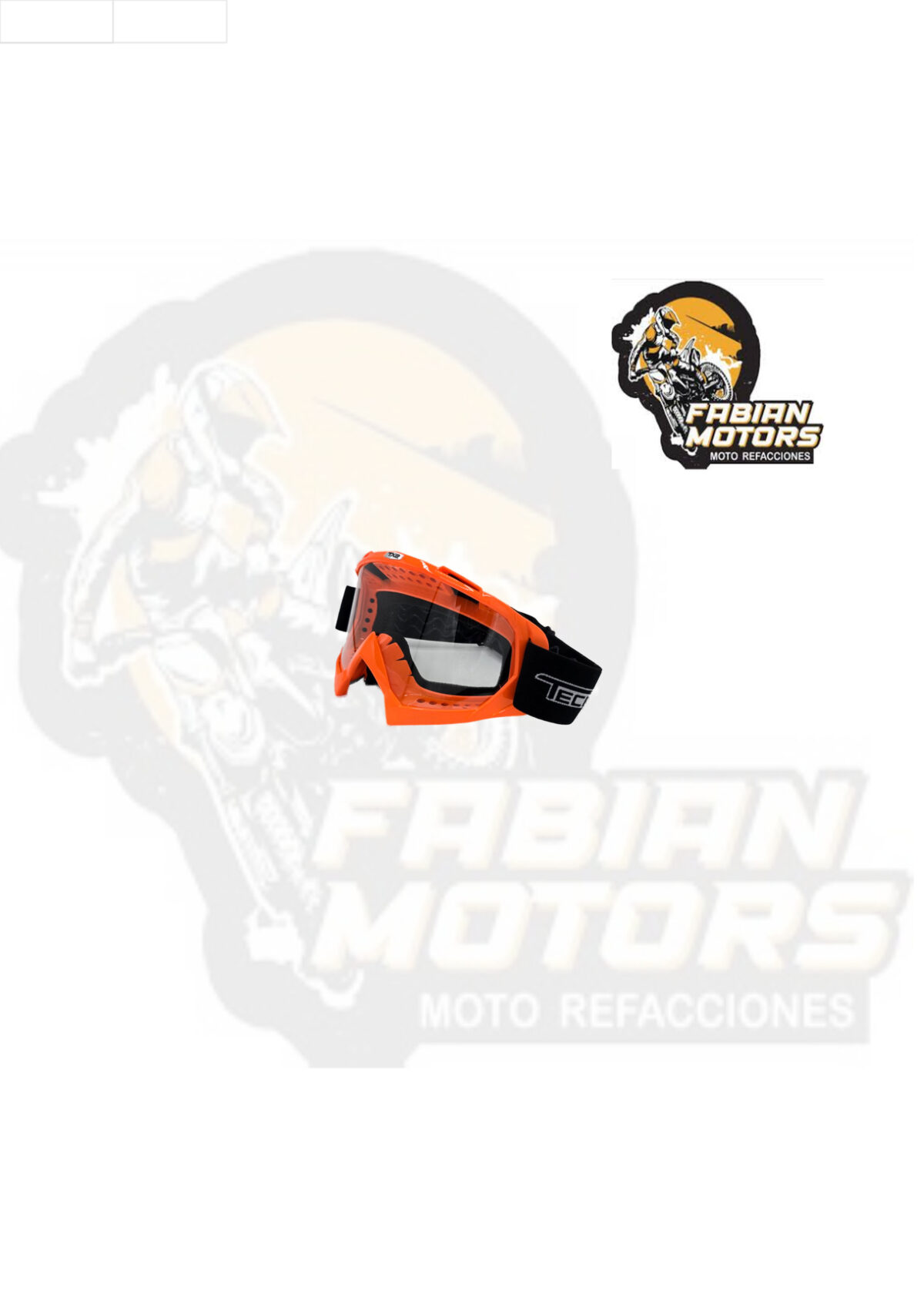 GAFAS PROTECTORAS PARA MOTOCICLISTA (GOGGLE) TECHX2 NARANJA C/ MICA TRANSPARENTE SG634