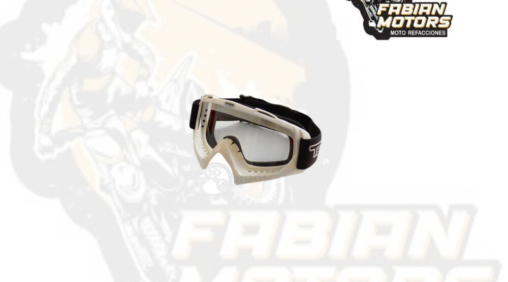 142-000174 GAFAS PROTECTORAS PARA MOTOCICLISTA TECHX2 BLANCO C/ MICA TRANSPARENTE SG634