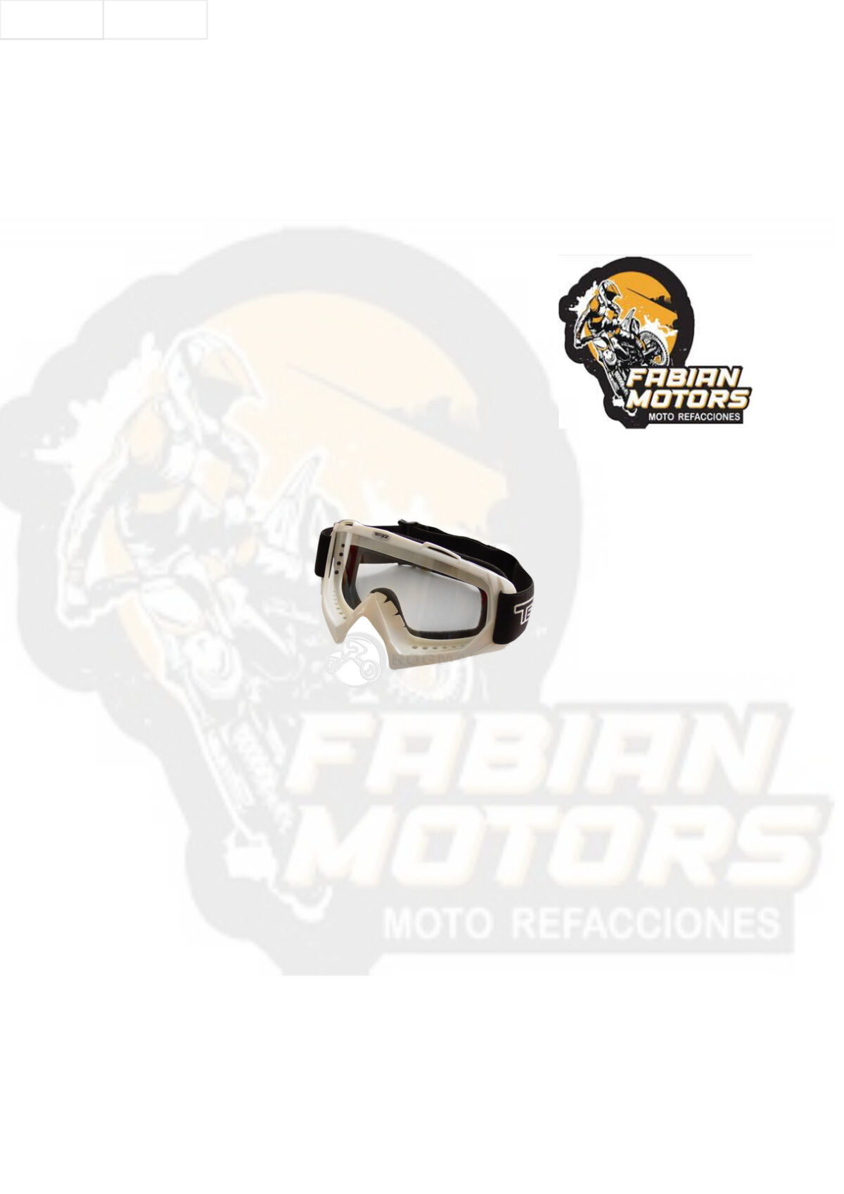 GAFAS PROTECTORAS PARA MOTOCICLISTA TECHX2 BLANCO C/ MICA TRANSPARENTE SG634