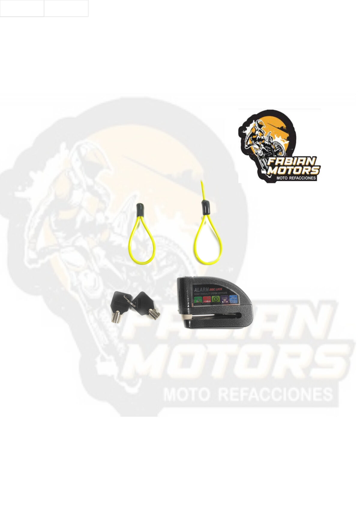 CANDADO FRENO DISCO C/ ALARMA 9V ALUMINIO NEGRO C/ CABLE RECORDATORIO