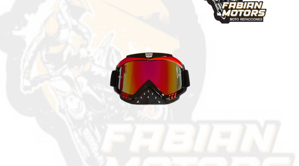 142-000337 GAFAS PROTECTORAS PARA MOTOCICLISTA (GOGGLE) TECHX2 NEGRO/ROJO C/ MICA TORNASOL CG05
