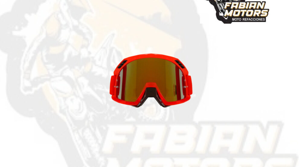 142-000340 GAFAS PROTECTORAS PARA MOTOCICLISTA (GOGGLE) TECHX2 ROJO C/ MICA TORNASOL SG10