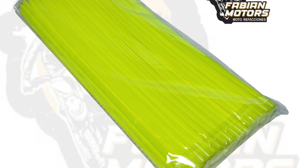 POPOTE AMARILLO FLUORESCENTE CUBRE RAYOS MOTOCICLETA 260MM X 6MM (BOLSA C/ 72 PIEZAS)
