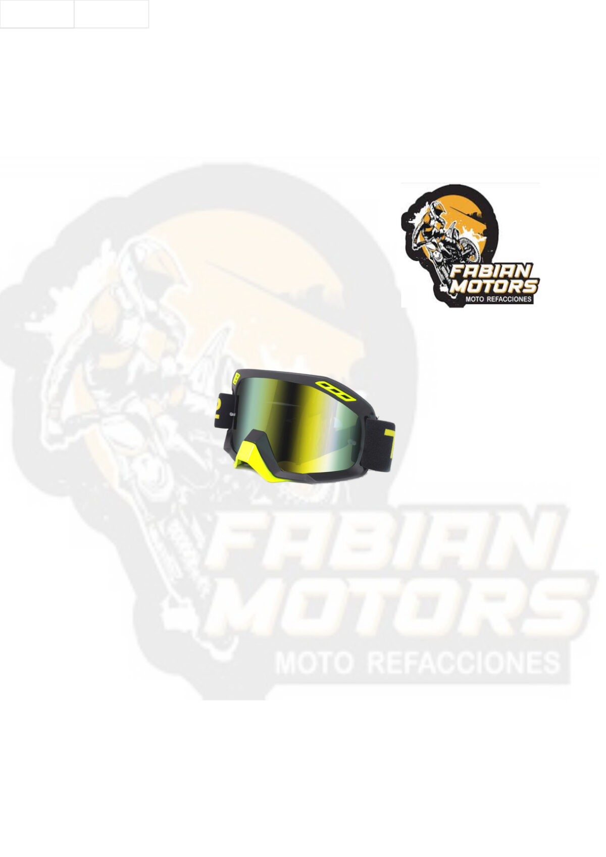 GAFAS PROTECTORAS PARA MOTOCICLISTA (GOGGLE) TECHX2 NEGRO/AMARILLO MICA TORNASOL CG-10