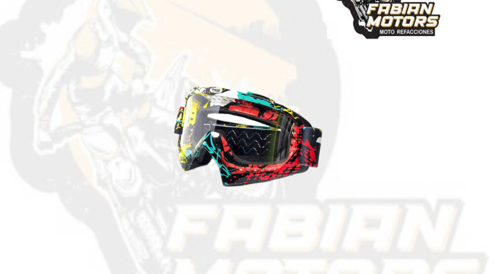 GAFAS PROTECTORAS PARA MOTOCICLISTA (GOGGLE) TECHX2 GRAFICOS MICA TRANSPARENTE SG-11