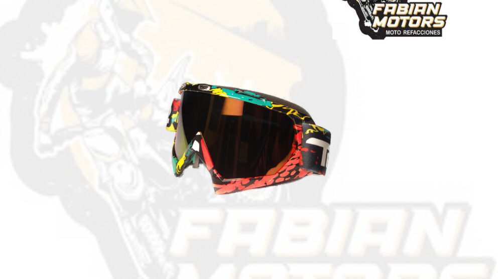 GAFAS PROTECTORAS PARA MOTOCICLISTA (GOGGLE) TECHX2 GRAFICOS MICA TORNASOL CG-11
