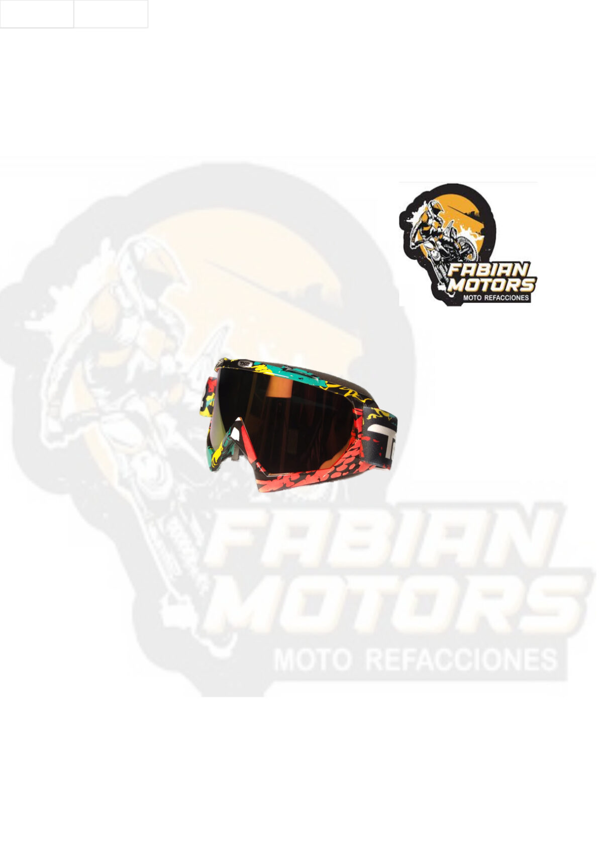 GAFAS PROTECTORAS PARA MOTOCICLISTA (GOGGLE) TECHX2 GRAFICOS MICA TORNASOL CG-11