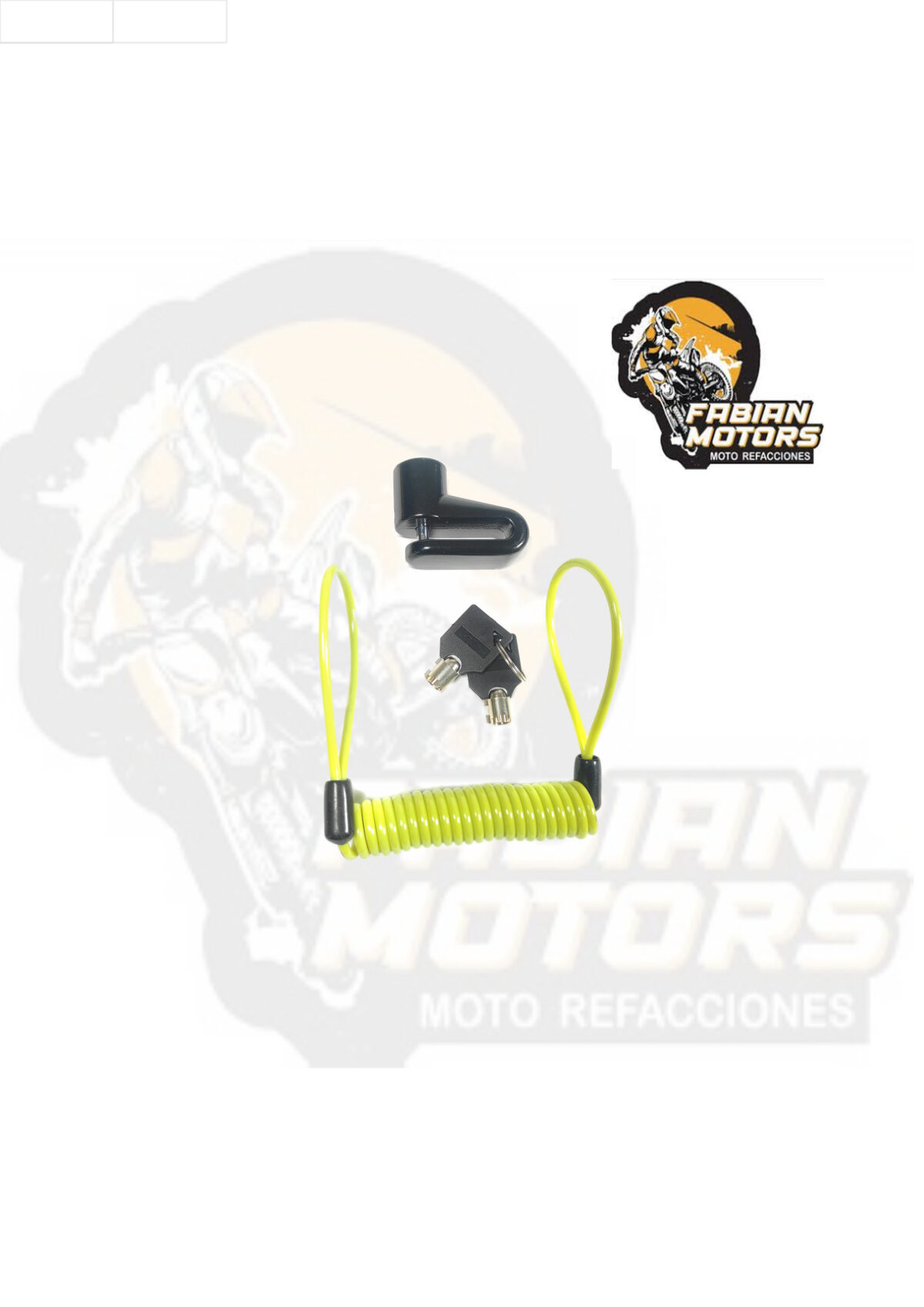 CANDADO FRENO DISCO UNIVERSAL NEGRO C/ CABLE RECORDATORIO (JUEGO)