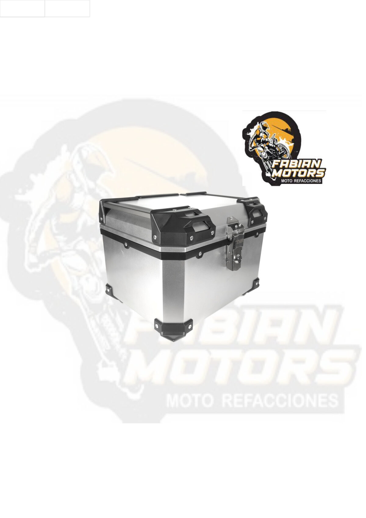 CAJUELA CUADRADA 45L PLASTICO TECHX2 PLATA/NEGRO C/ RESPALDO Y SEGURO ANTIROBO MOD. SG-530