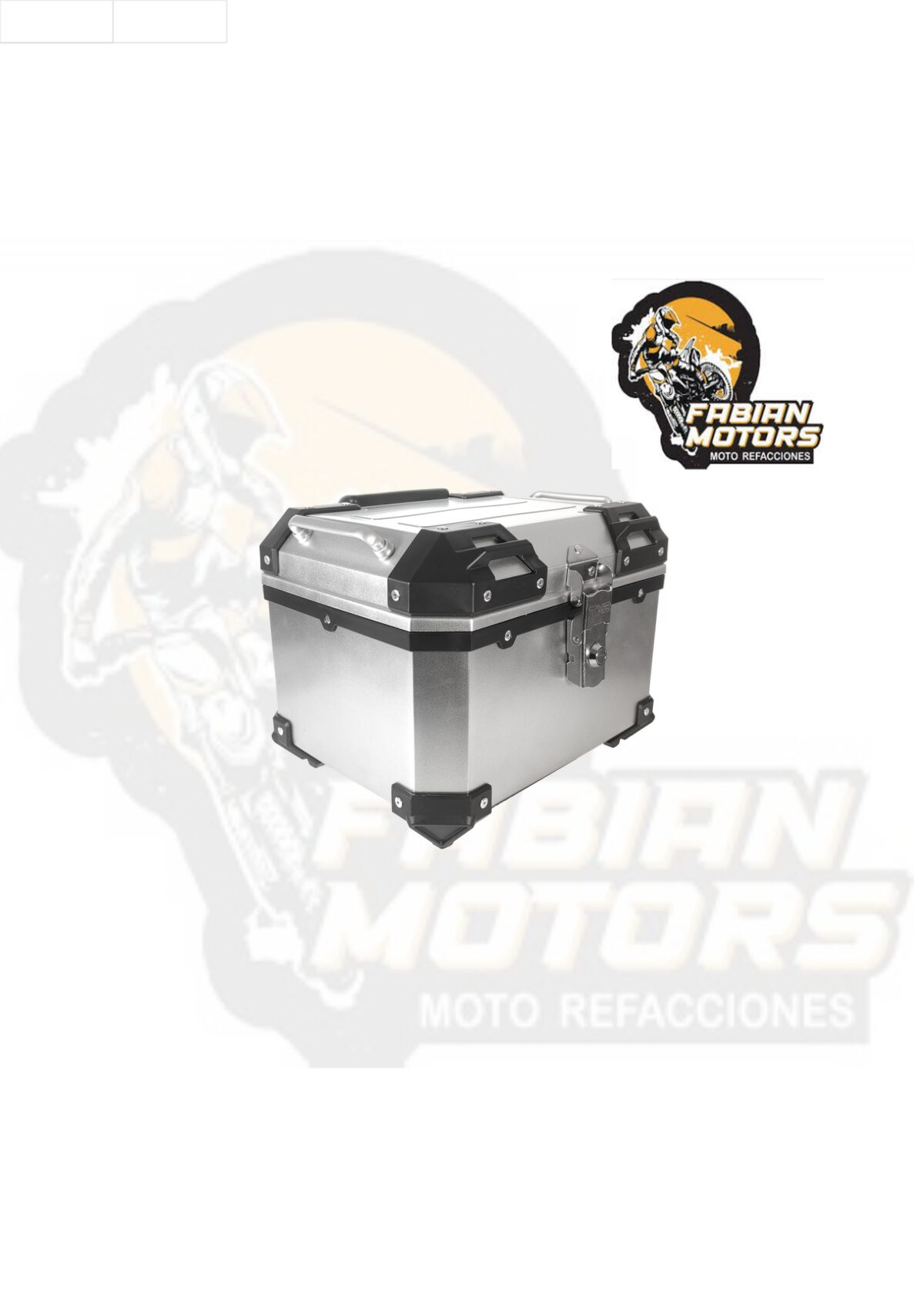 CAJUELA CUADRADA 35L PLASTICO TECHX2 PLATA/NEGRO C/ RESPALDO Y SEGURO ANTIROBO MOD. SG-510