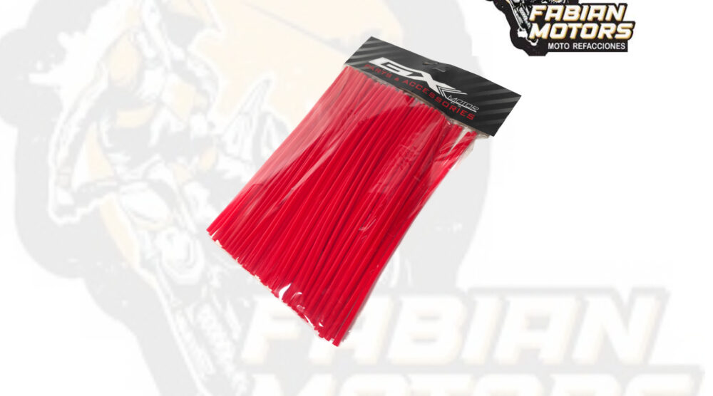 POPOTE ROJO CUBRE RAYOS MOTOCICLETA 260MM X 6MM (BOLSA C/ 72 PIEZAS)