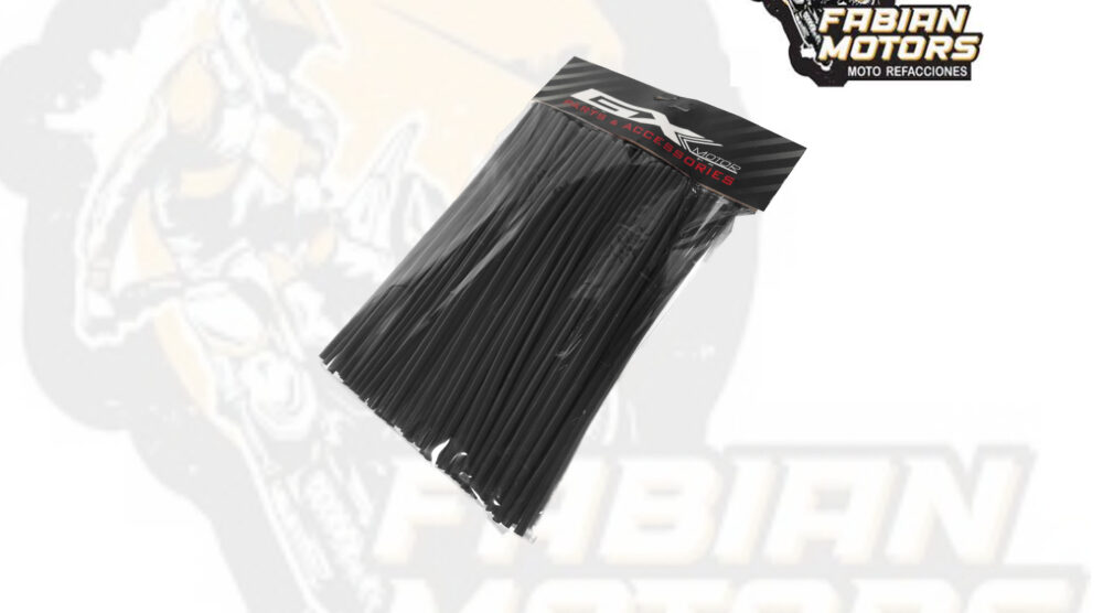 POPOTE NEGRO CUBRE RAYOS MOTOCICLETA 260MM X 6MM (BOLSA C/ 72 PIEZAS)