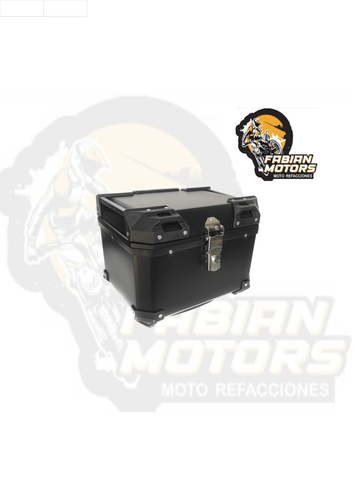 CAJUELA CUADRADA 45L PLASTICO TECHX2 NEGRA C/ RESPALDO Y SEGURO ANTIROBO SG-530