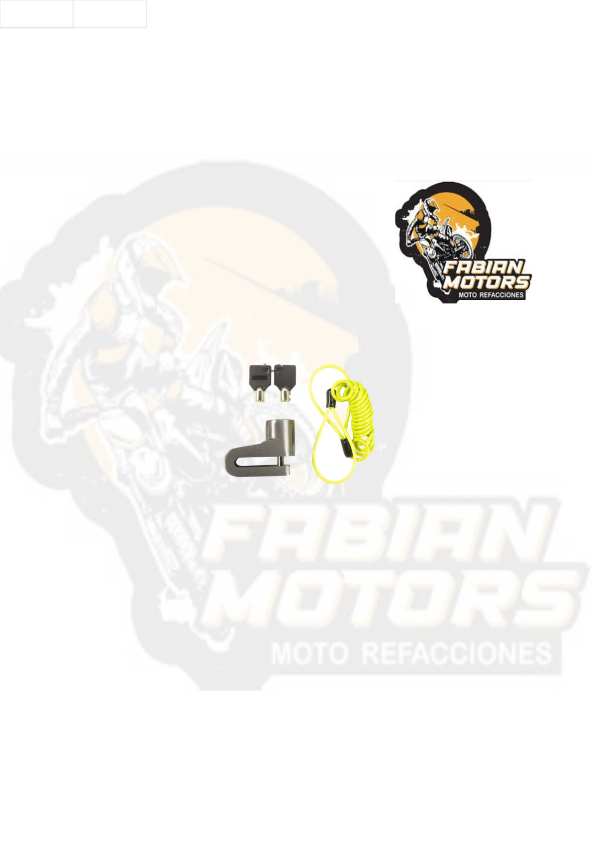 CANDADO FRENO DISCO UNIVERSAL PLATA C/ CABLE RECORDATORIO (JUEGO)