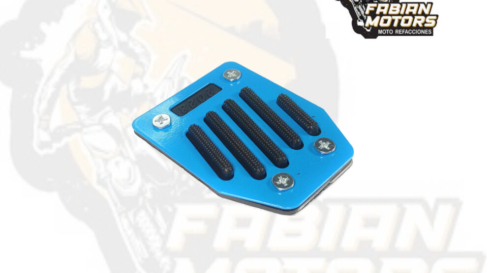 142-000989 PLACA PEDAL FRENO ALUMINIO AZUL UNIVERSAL (PIEZA)