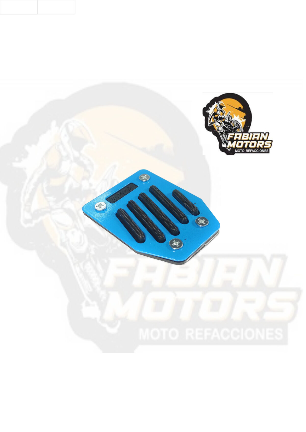 PLACA PEDAL FRENO ALUMINIO AZUL UNIVERSAL (PIEZA)