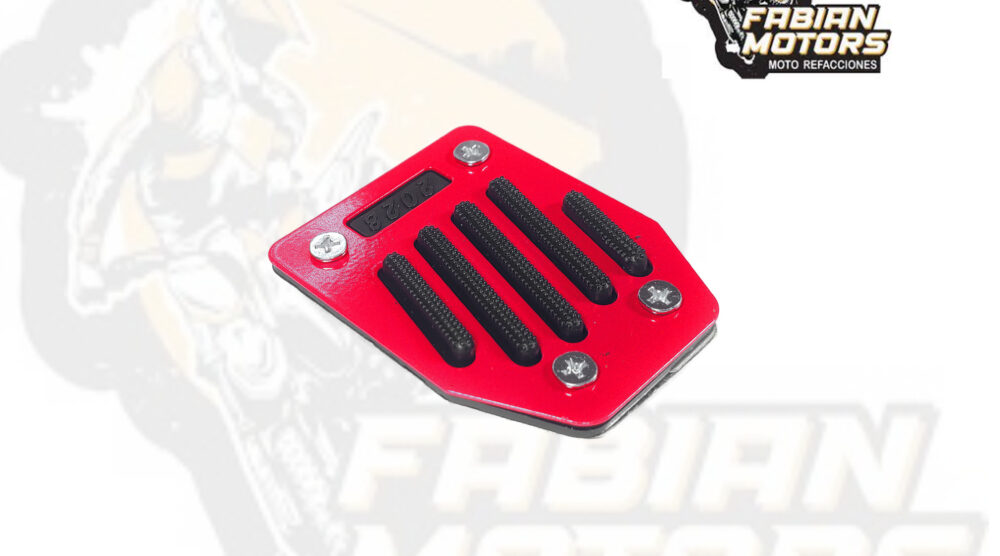 142-000991 PLACA PEDAL FRENO ALUMINIO ROJA UNIVERSAL (PIEZA)