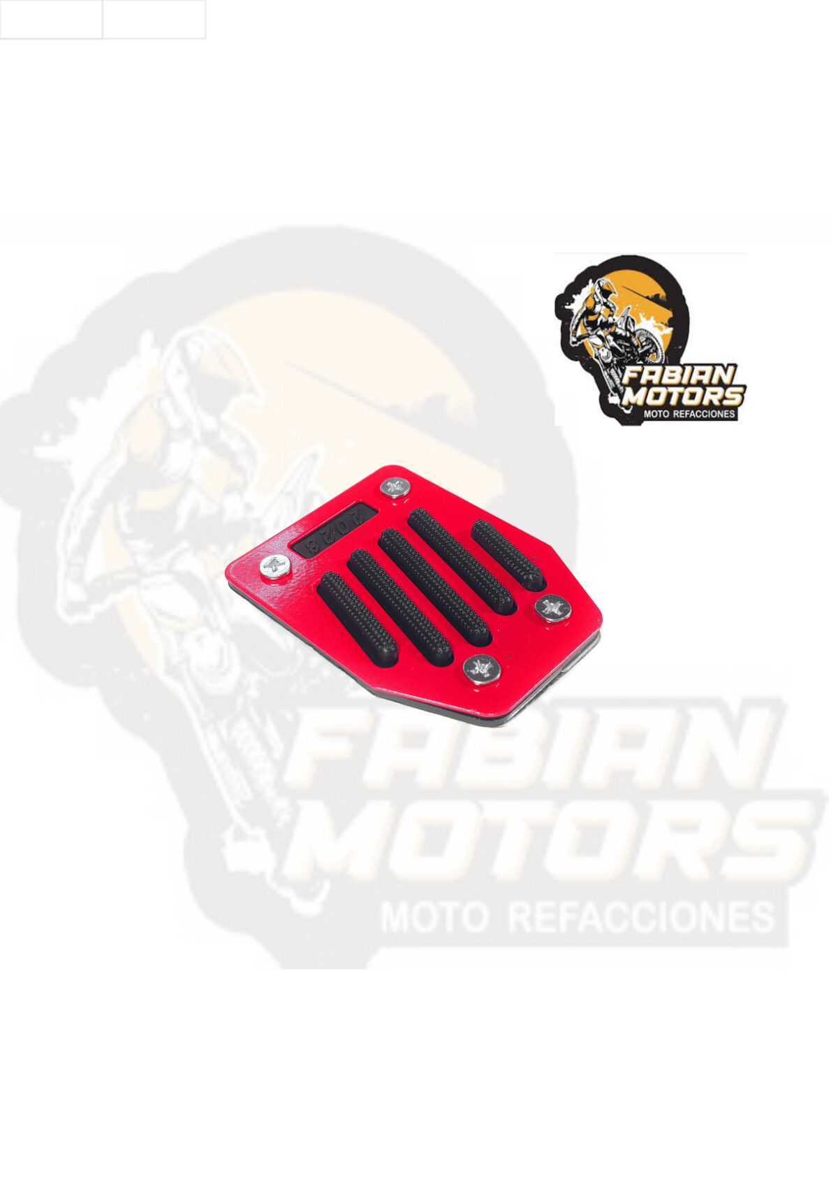 PLACA PEDAL FRENO ALUMINIO ROJA UNIVERSAL (PIEZA)