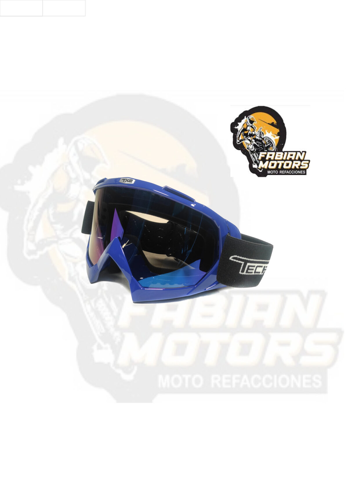 GAFAS PROTECTORAS PARA MOTOCICLISTA TECHX2 AZUL MARINO (GOGGLES) C/ MICA TORNASOL SG634