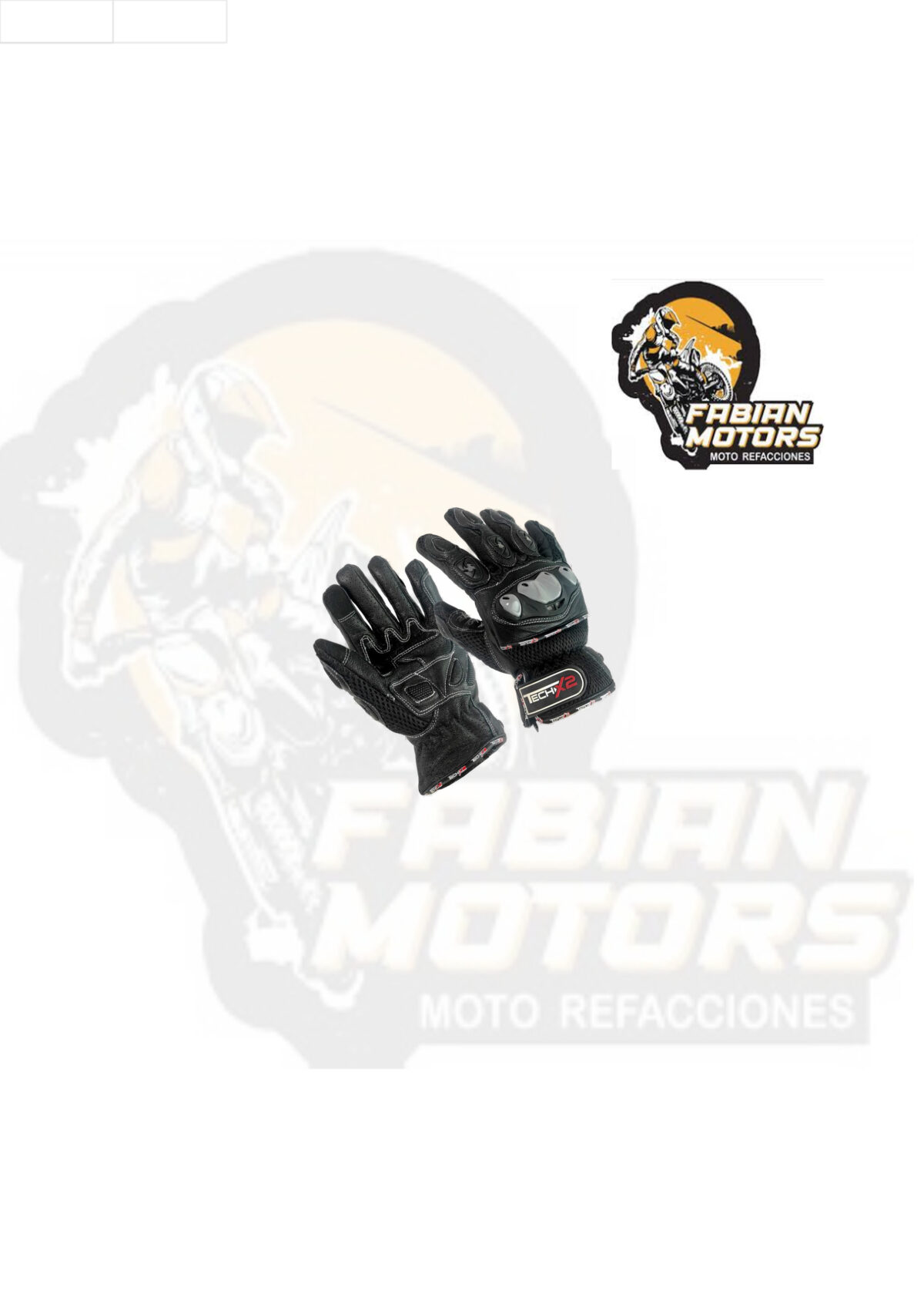 GUANTE PARA MOTOCICLISTA TECHX2 FS-154 NEGRO PIEL TALLA: EG (PAR) (DE 1 A 4 PARES)