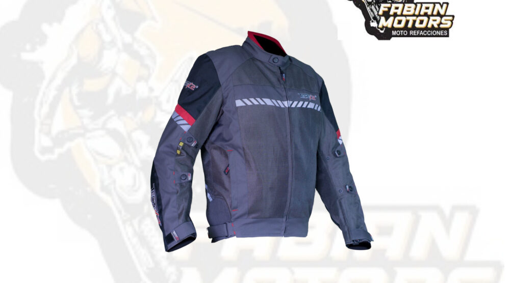 CHAMARRA PARA MOTOCICLISTA TECHX2 SP-1310 "JACKET 5" NEGRO/GRIS TALLA: M (DE 1 A 4 PIEZAS)